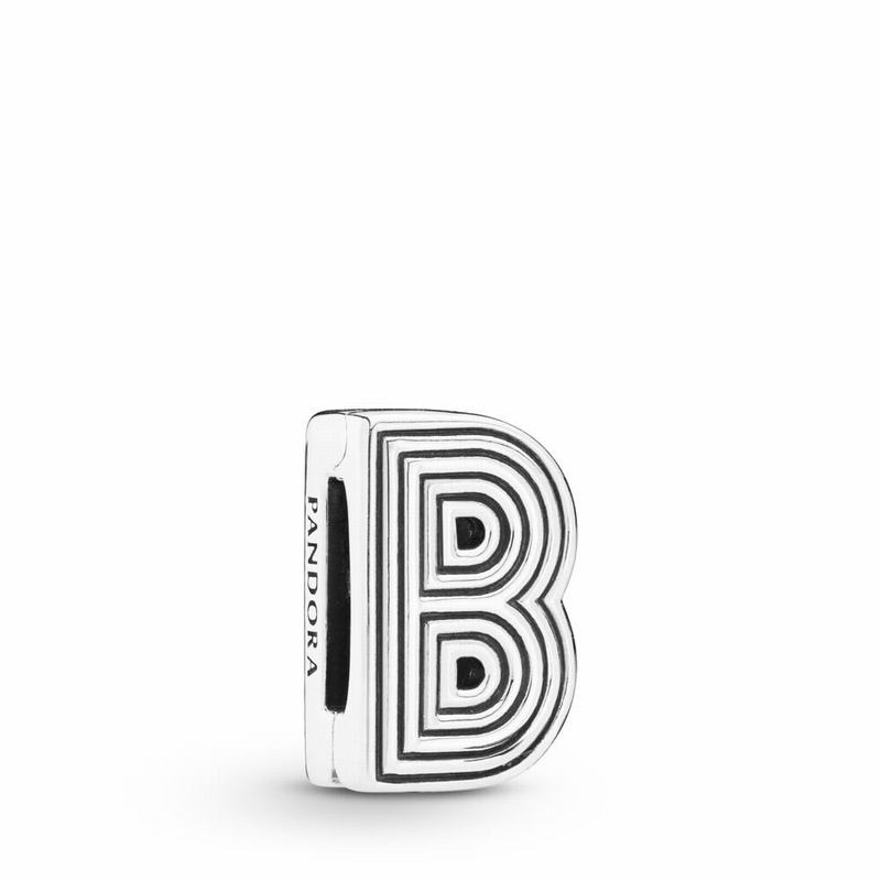 Pandora Reflexions™ Letter B Clip Charm - Sterling Silver/Silicone - Canada | TS5071SL